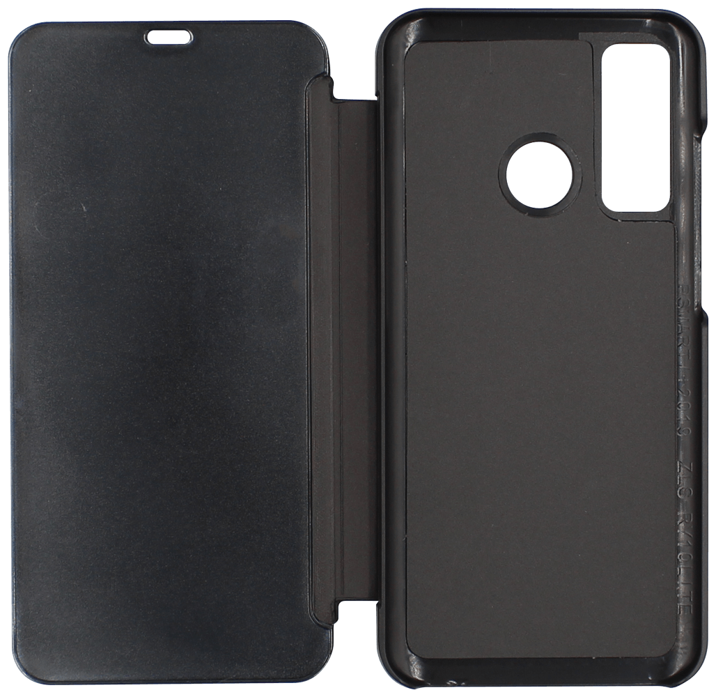 Huawei P Smart 2020 oldalra nyíló flipes bőrtok Smart Clear View fekete