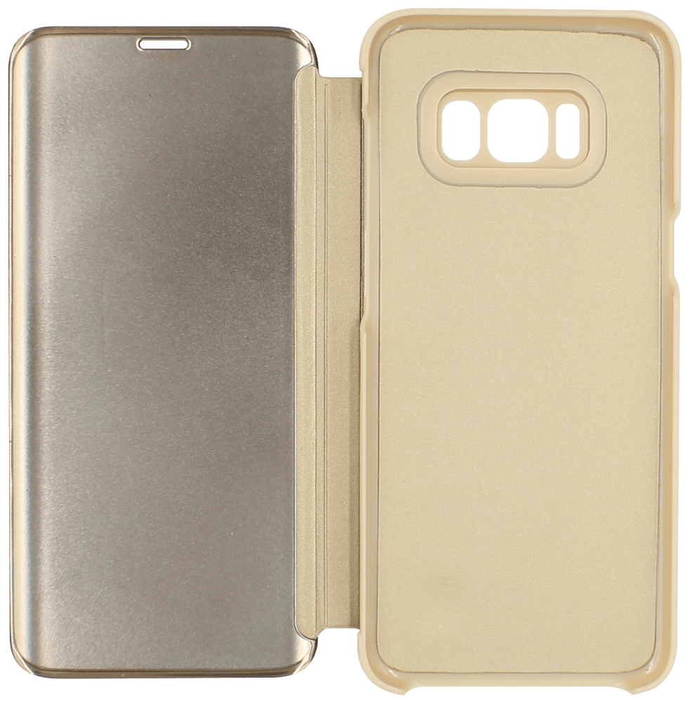 Samsung Galaxy S8 (G950) oldalra nyíló flipes bőrtok Smart Clear View arany