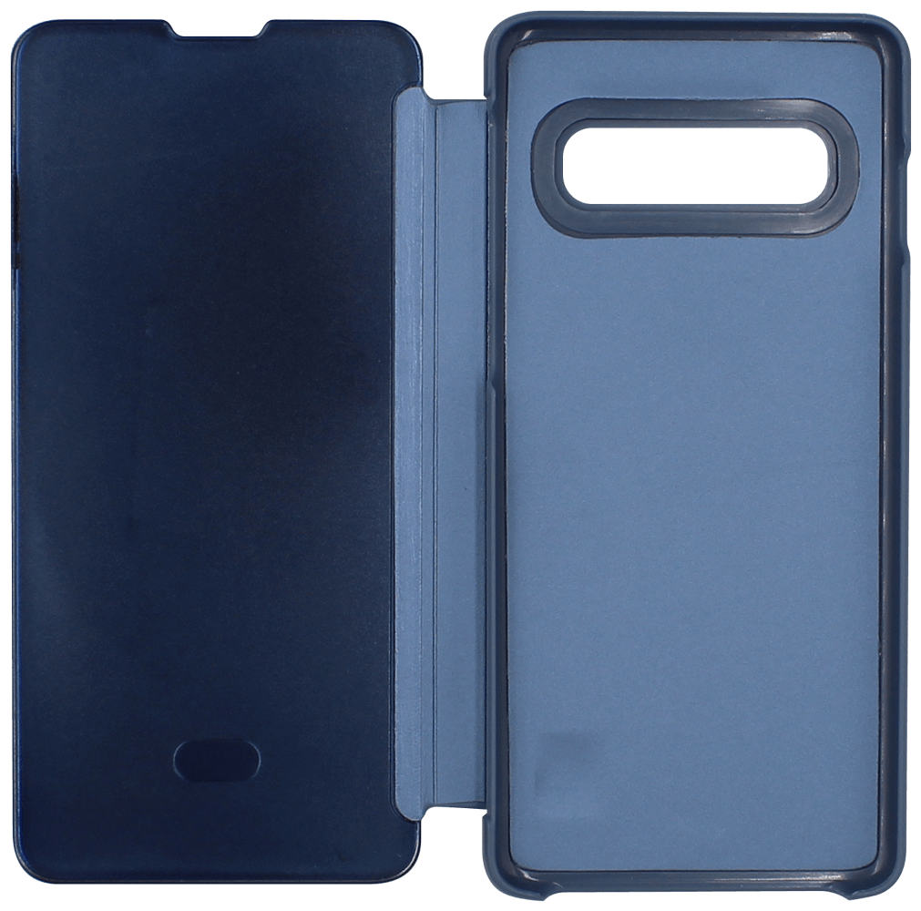 Samsung Galaxy S10 (SM-G973) oldalra nyíló flipes bőrtok Smart Clear View kék