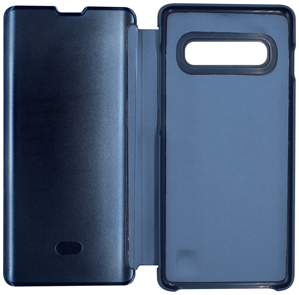 Samsung Galaxy S10 Plus (SM-G975) oldalra nyíló flipes bőrtok Smart Clear View kék