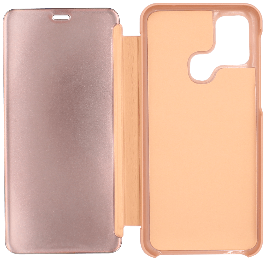 Samsung Galaxy M21 (SM-M215F) oldalra nyíló flipes bőrtok Smart Clear View rozéarany