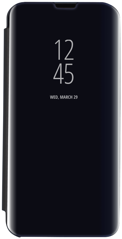 Huawei P40 Lite oldalra nyíló flipes bőrtok Smart Clear View fekete