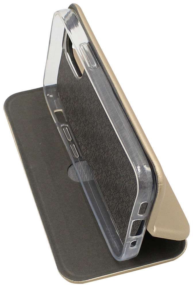 Apple iPhone 13 Mini oldalra nyíló mágneses flipes bőrtok prémium minőség arany
