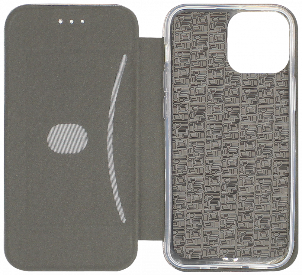 Apple iPhone 13 Mini oldalra nyíló mágneses flipes bőrtok prémium minőség ezüst