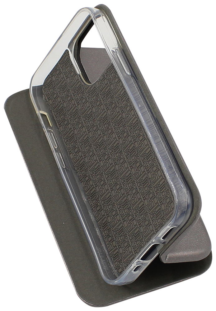 Apple iPhone 13 Mini oldalra nyíló mágneses flipes bőrtok prémium minőség ezüst