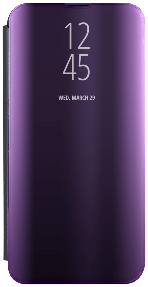 Huawei P40 Lite E oldalra nyíló flipes bőrtok Smart Clear View lila