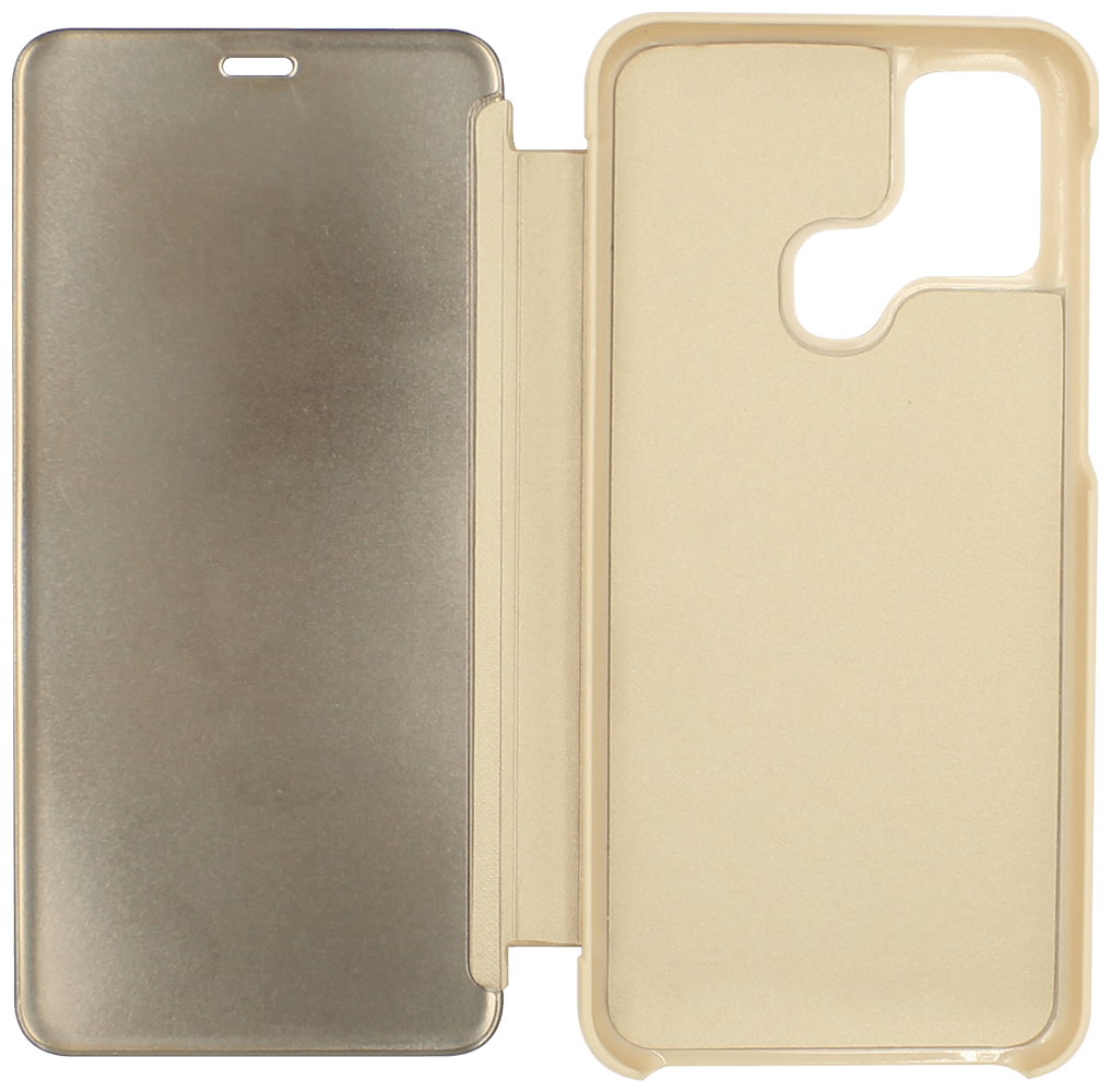 Samsung Galaxy M21 (SM-M215F) oldalra nyíló flipes bőrtok Smart Clear View arany