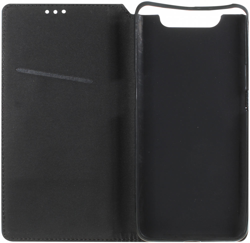 Samsung Galaxy A80 (SM-A805) oldalra nyíló flipes bőrtok rombusz mintás fekete