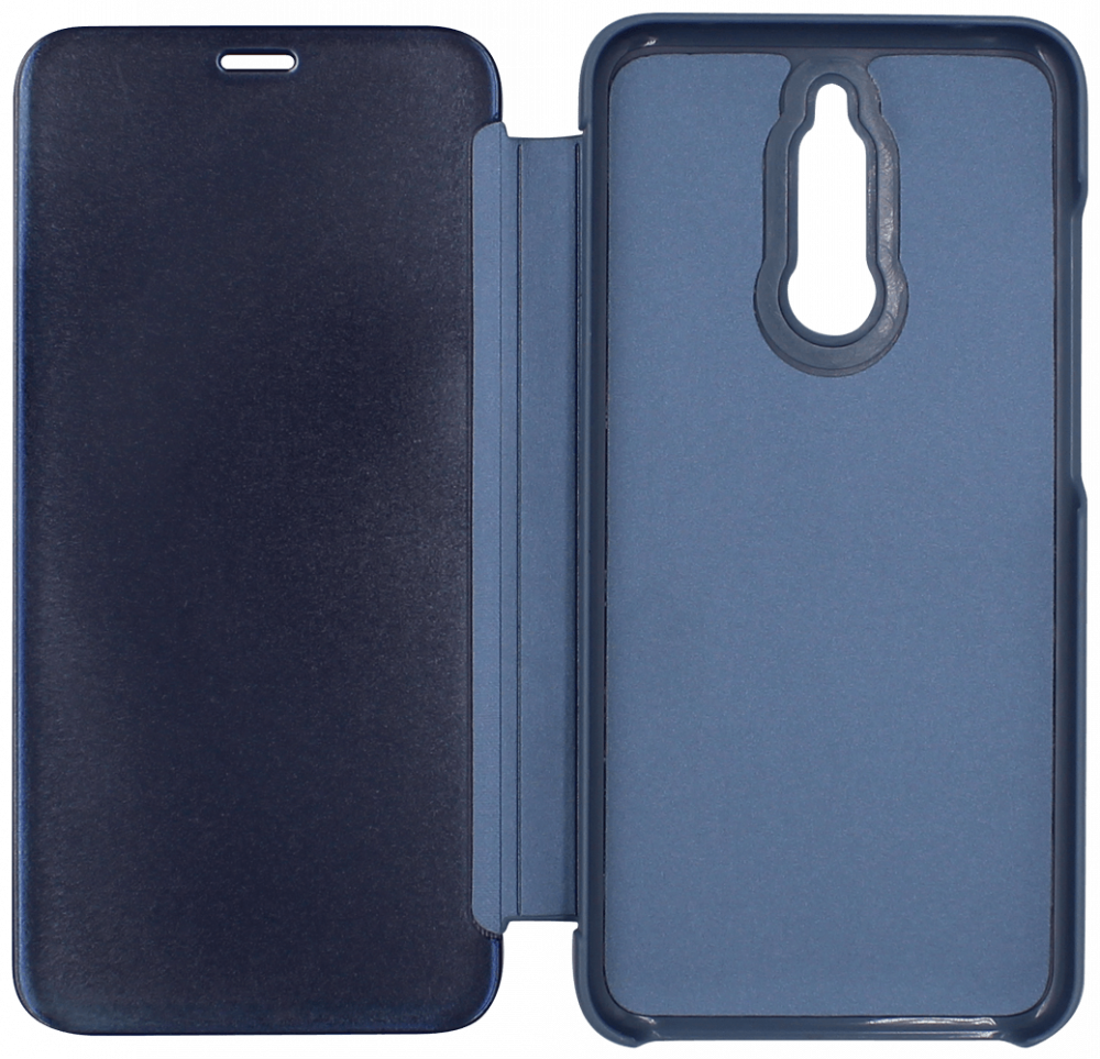 Xiaomi Redmi 8 oldalra nyíló flipes bőrtok Smart Clear View kék