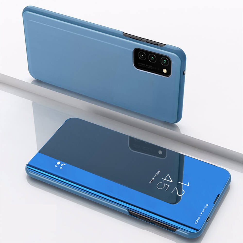 Huawei Honor 8 Lite oldalra nyíló flipes bőrtok Smart Clear View kék