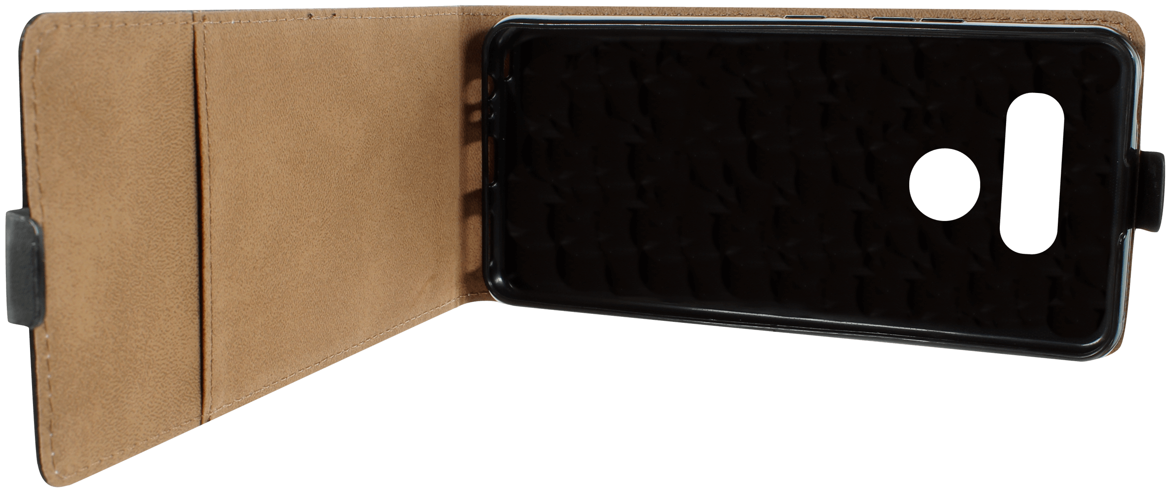 LG K50S lenyíló flipes bőrtok fekete