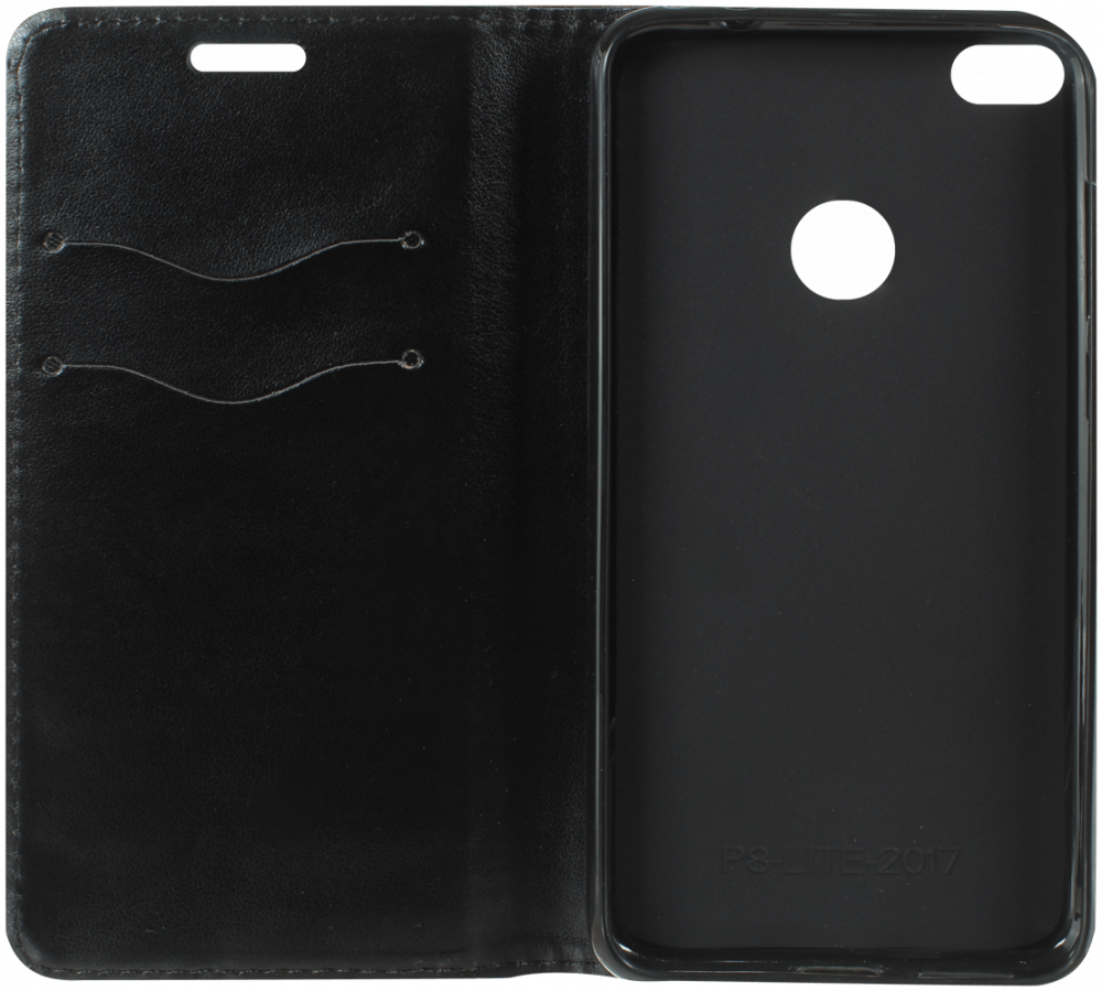 Huawei P9 Lite 2017 oldalra nyíló flipes bőrtok asztali tartó funkciós fekete