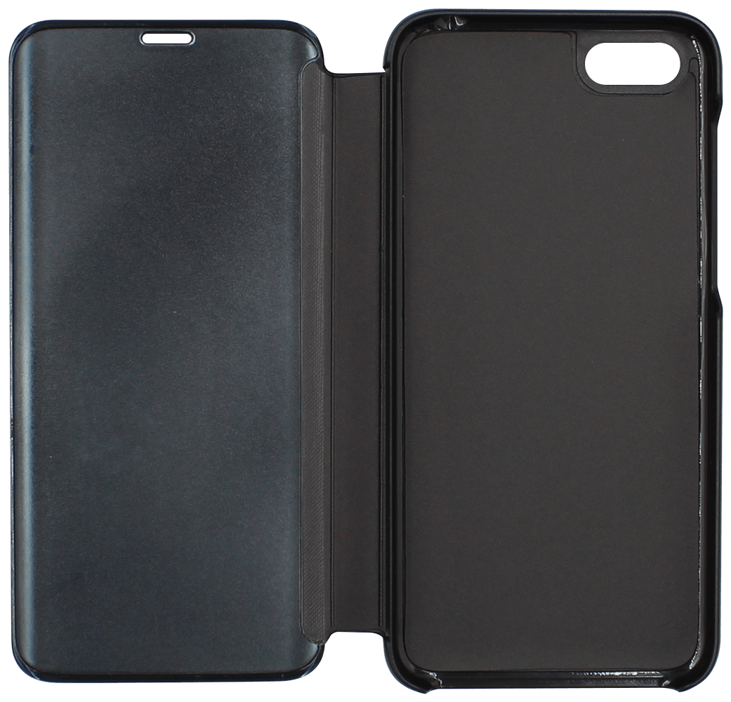 Huawei Honor 7s oldalra nyíló flipes bőrtok Smart Clear View fekete