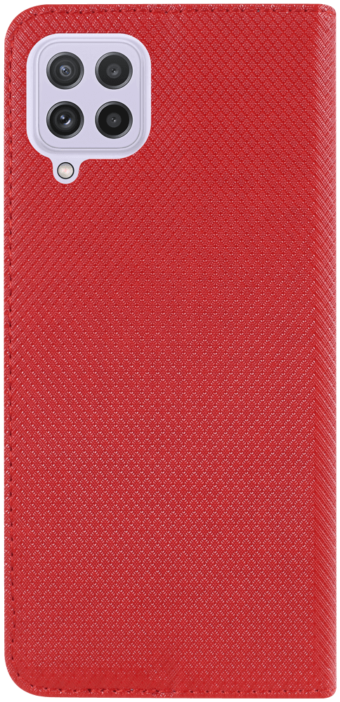 Samsung Galaxy A22 4G (SM-A225F) oldalra nyíló flipes bőrtok rombusz mintás piros