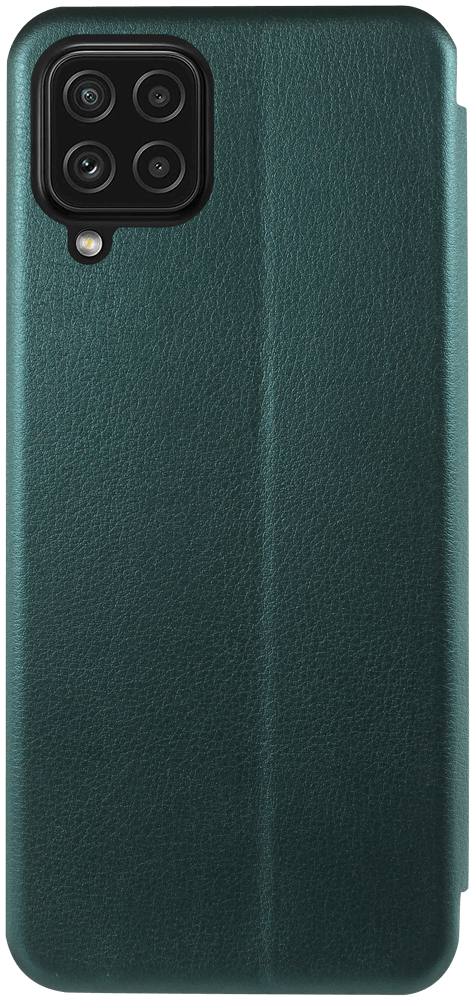 Samsung Galaxy A22 4G (SM-A225F) oldalra nyíló mágneses flipes bőrtok prémium minőség sötétzöld
