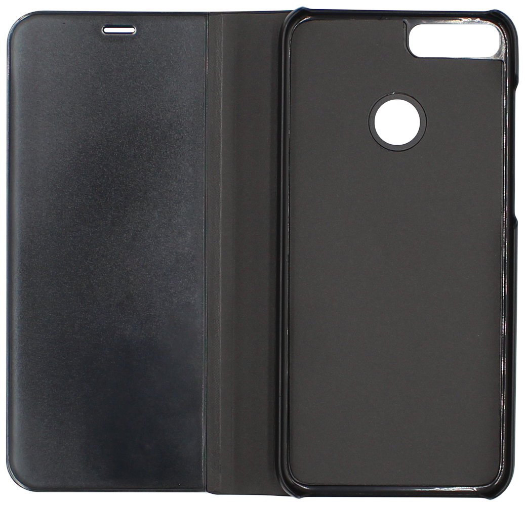 Huawei P Smart (Enjoy 7S) oldalra nyíló flipes bőrtok Smart Clear View fekete