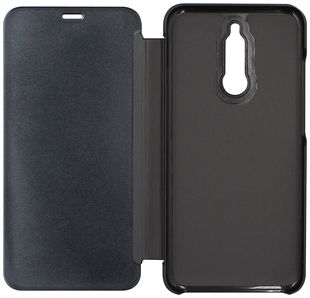 Xiaomi Redmi 8 oldalra nyíló flipes bőrtok Smart Clear View fekete