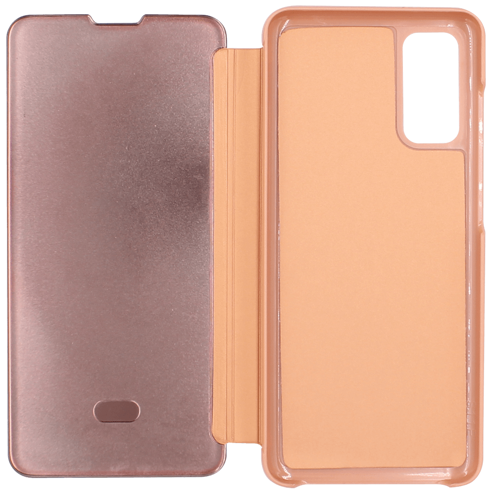Samsung Galaxy S20 (SM-G980F) oldalra nyíló flipes bőrtok Smart Clear View rozéarany