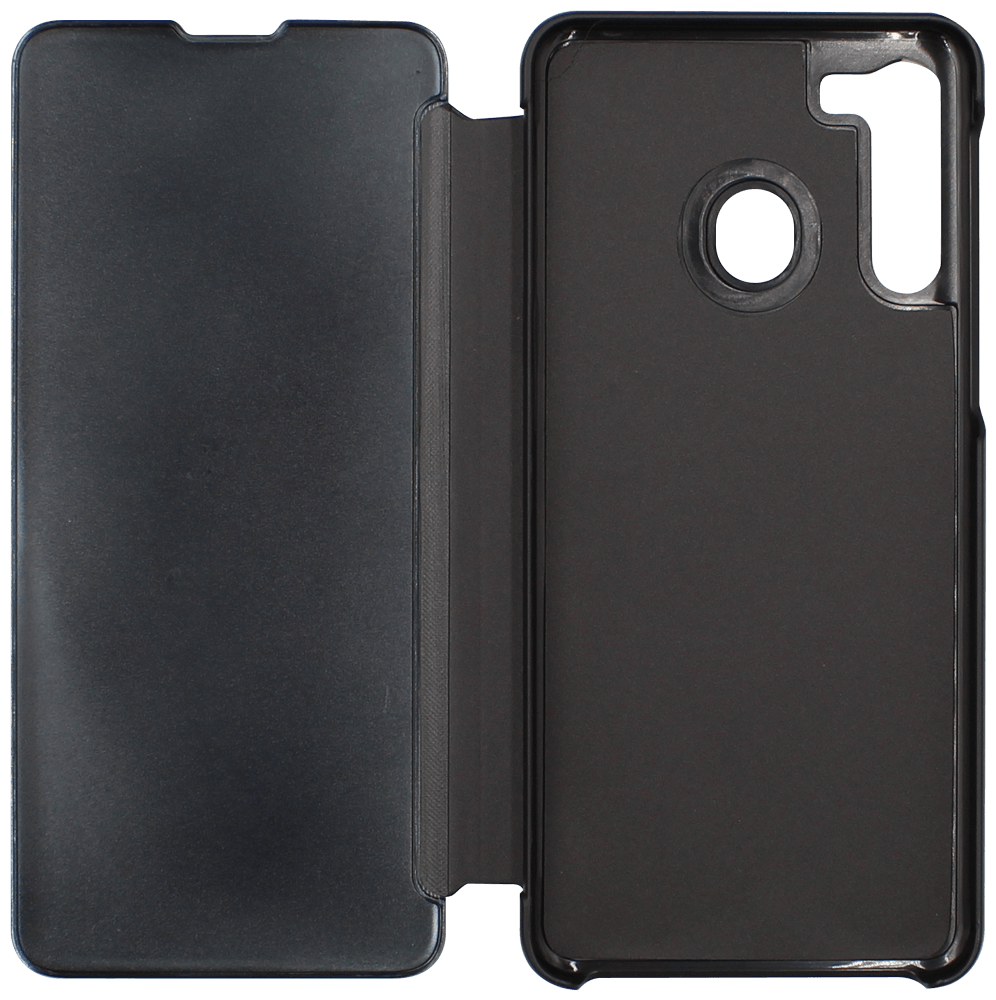 Samsung Galaxy A21 (SM-A210F) oldalra nyíló flipes bőrtok Smart Clear View fekete
