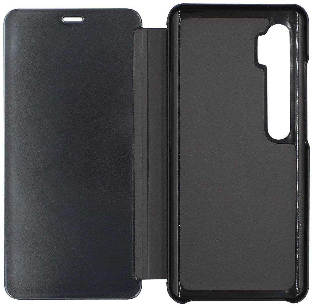 Xiaomi Mi Note 10 Pro oldalra nyíló flipes bőrtok Smart Clear View fekete