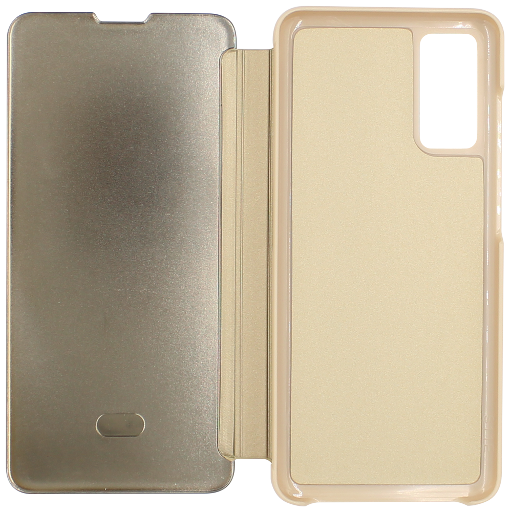 Samsung Galaxy S20 (SM-G980F) oldalra nyíló flipes bőrtok Smart Clear View arany