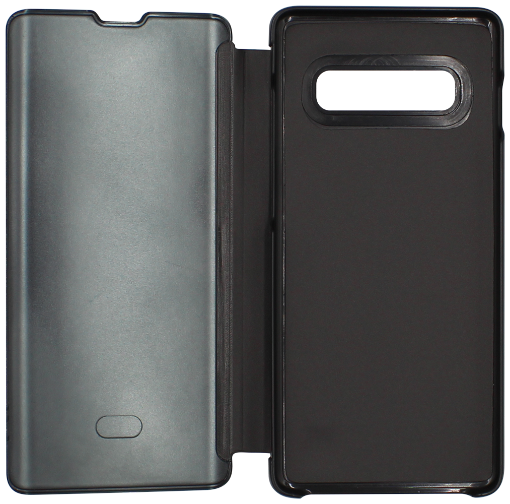 Samsung Galaxy S10 Plus (SM-G975) oldalra nyíló flipes bőrtok Smart Clear View fekete
