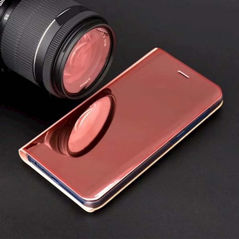 Samsung Galaxy A20s (SM-A207F) oldalra nyíló flipes bőrtok Smart View Cover rozéarany