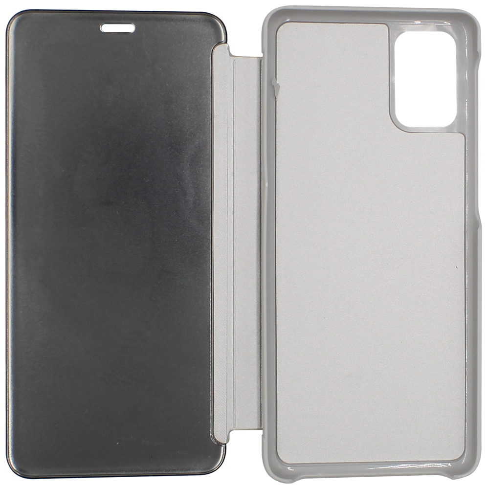 Samsung Galaxy M31s (SM-M317F) oldalra nyíló flipes bőrtok Smart View Cover ezüst