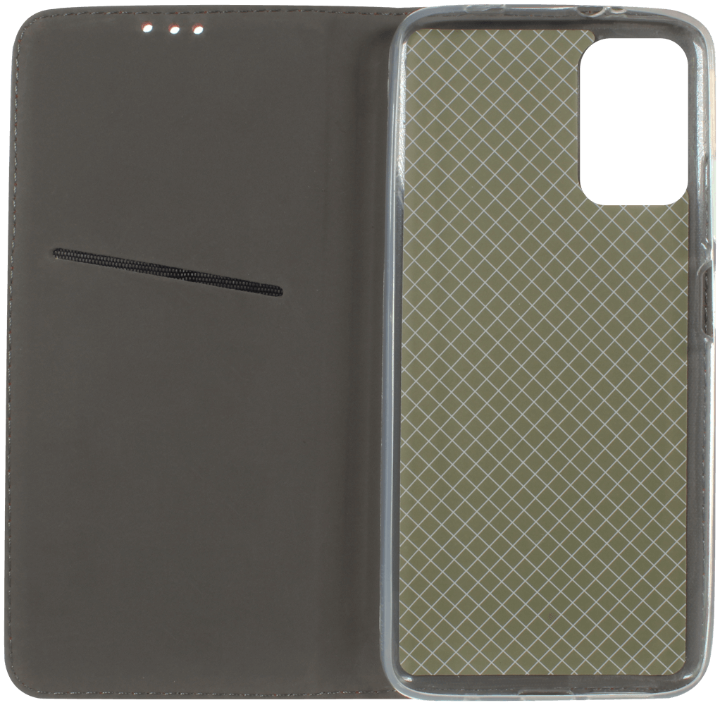 Xiaomi Redmi 9T oldalra nyíló flipes bőrtok rombusz mintás piros