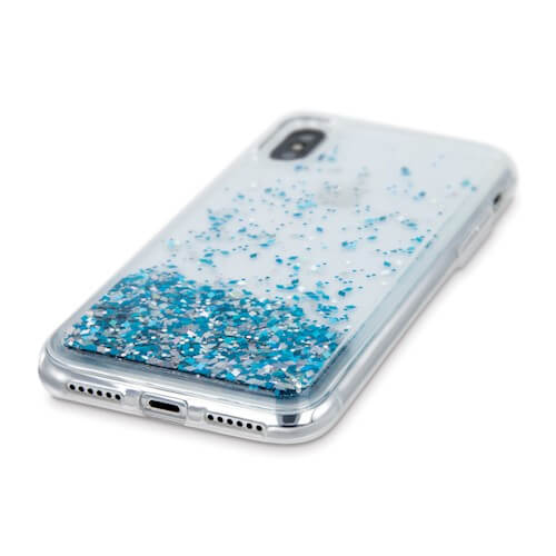 Apple iPhone 7 szilikon tok gyári Liquid Sparkle kék/ezüst
