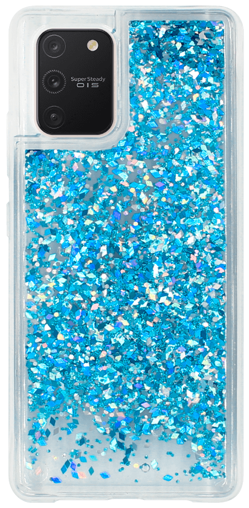 Samsung Galaxy S10 Lite (SM-G770F) szilikon tok gyári Liquid Sparkle kék/ezüst