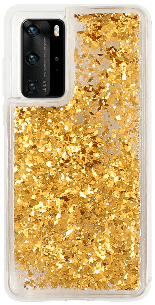 Huawei P40 szilikon tok gyári Liquid Sparkle arany