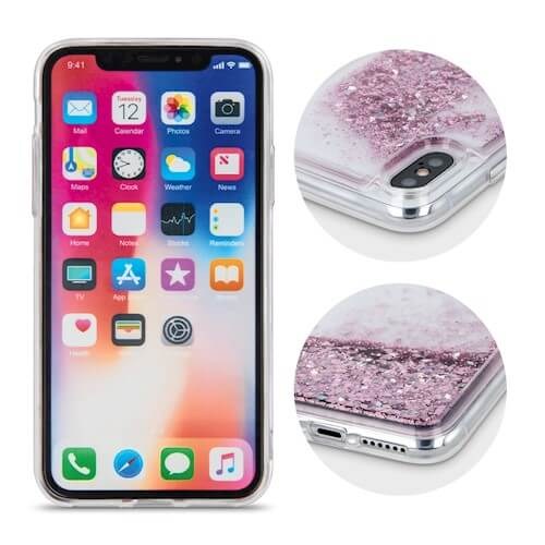 Apple iPhone 12 Pro szilikon tok gyári Liquid Sparkle rózsaszín