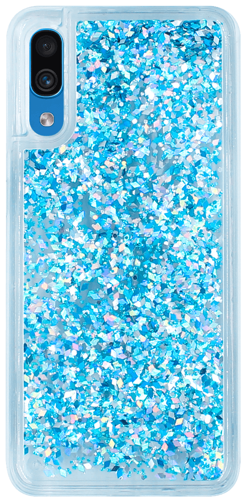 Samsung Galaxy A50 (SM-505) szilikon tok gyári Liquid Sparkle kék/ezüst