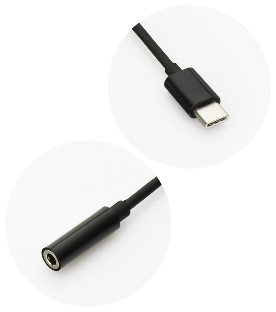 Nokia 5 átalakító adapter 3,5mm Jack csatlakozóról TYPE-C csatlakozóra fekete