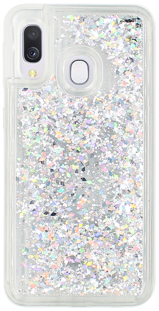 Samsung Galaxy A40 (SM-405) szilikon tok gyári Liquid Sparkle ezüst