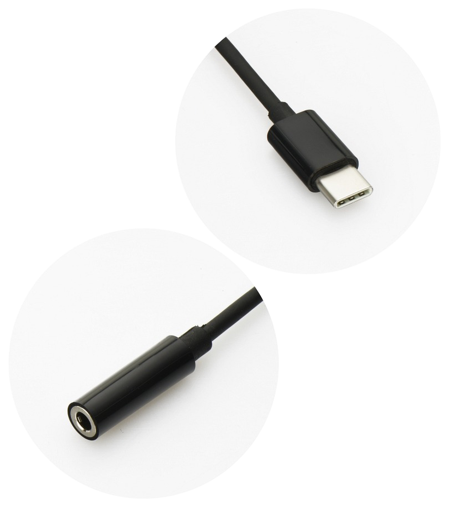 Oppo A52 átalakító adapter 3,5mm Jack csatlakozóról TYPE-C csatlakozóra fekete