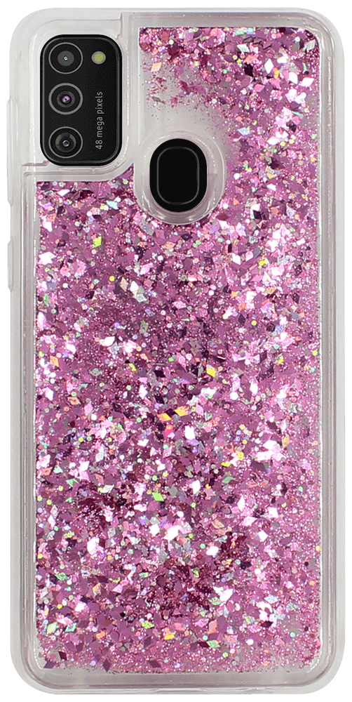 Samsung Galaxy M21 (SM-M215F) szilikon tok gyári Liquid Sparkle rózsaszín