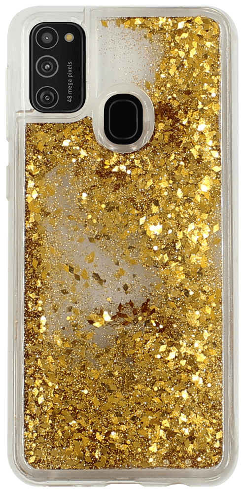 Samsung Galaxy M21 (SM-M215F) szilikon tok gyári Liquid Sparkle arany