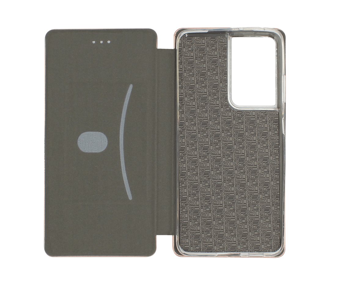 Samsung Galaxy S21 Ultra 5G (SM-G998B) oldalra nyíló mágneses flipes bőrtok prémium minőség rozéarany