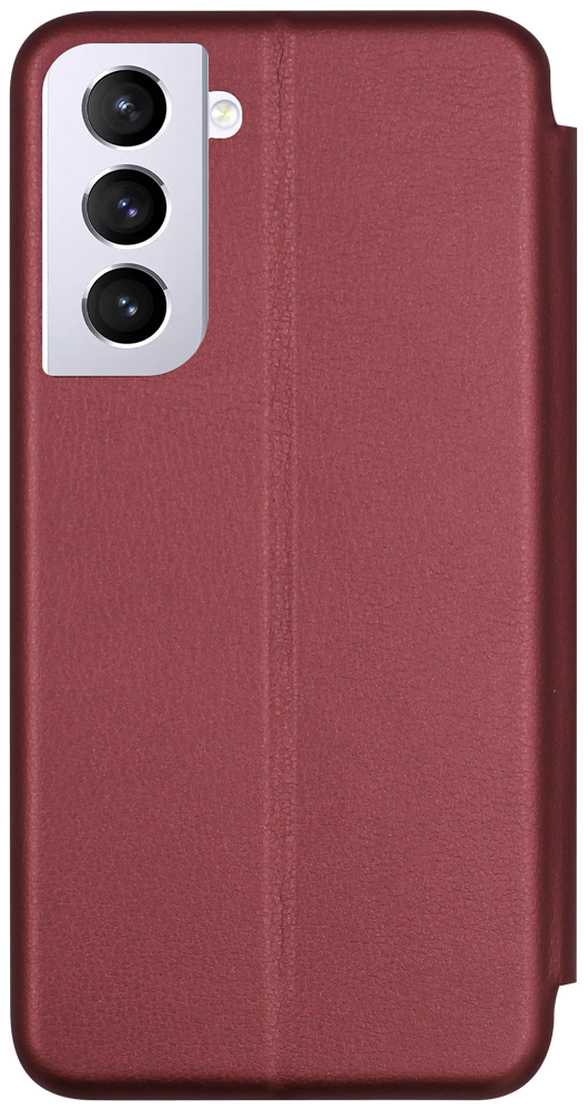 Samsung Galaxy S21 5G (SM-G991B) oldalra nyíló mágneses flipes bőrtok prémium minőség bordó