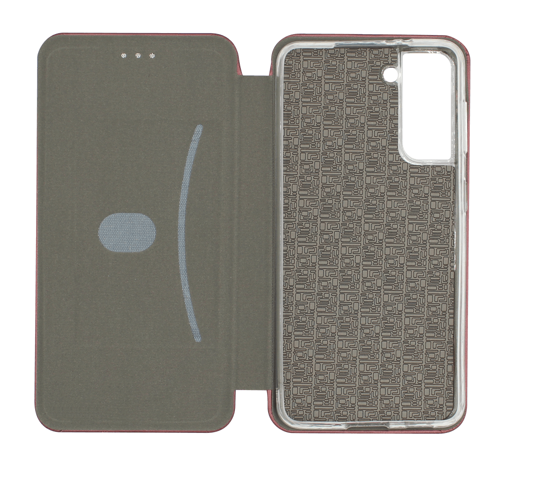 Samsung Galaxy S21 5G (SM-G991B) oldalra nyíló mágneses flipes bőrtok prémium minőség bordó