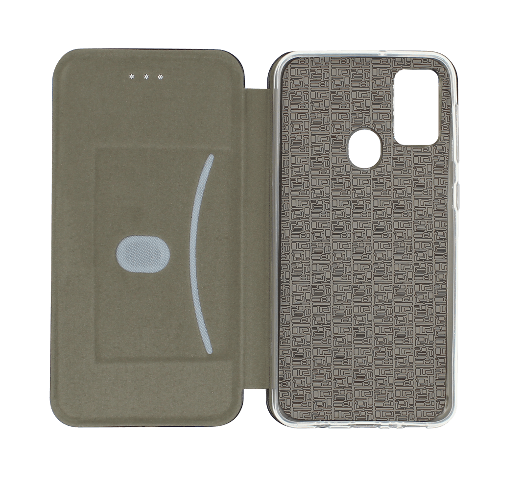 Samsung Galaxy M21 (SM-M215F) oldalra nyíló mágneses flipes bőrtok prémium minőség fekete