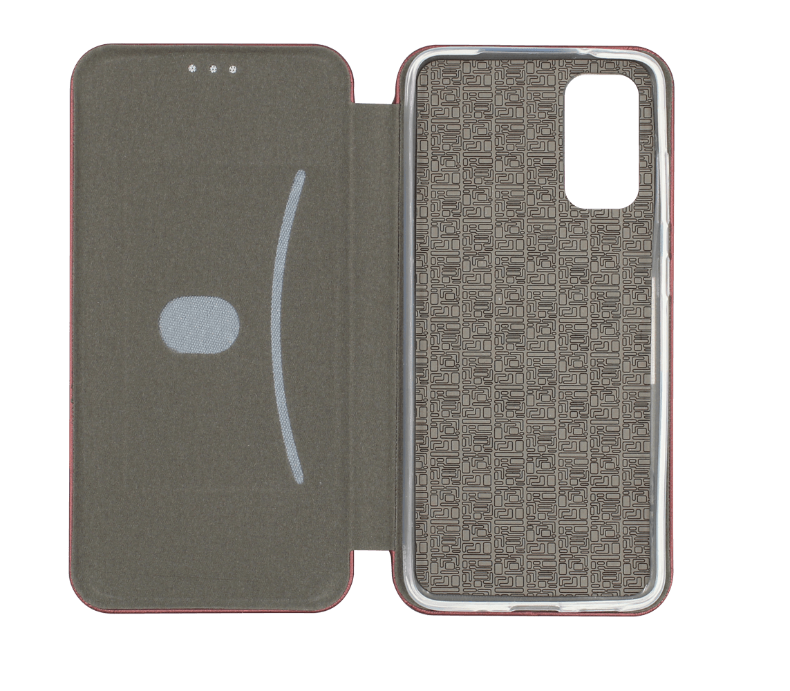 Samsung Galaxy S20 (SM-G980F) oldalra nyíló mágneses flipes bőrtok prémium minőség bordó