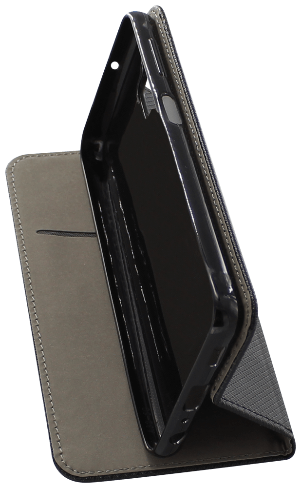 Samsung Galaxy A32 5G (SM-A326) oldalra nyíló flipes bőrtok rombusz mintás fekete