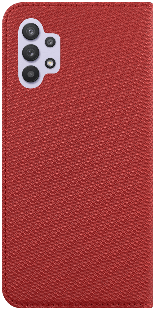 Samsung Galaxy A32 5G (SM-A326) oldalra nyíló flipes bőrtok rombusz mintás piros