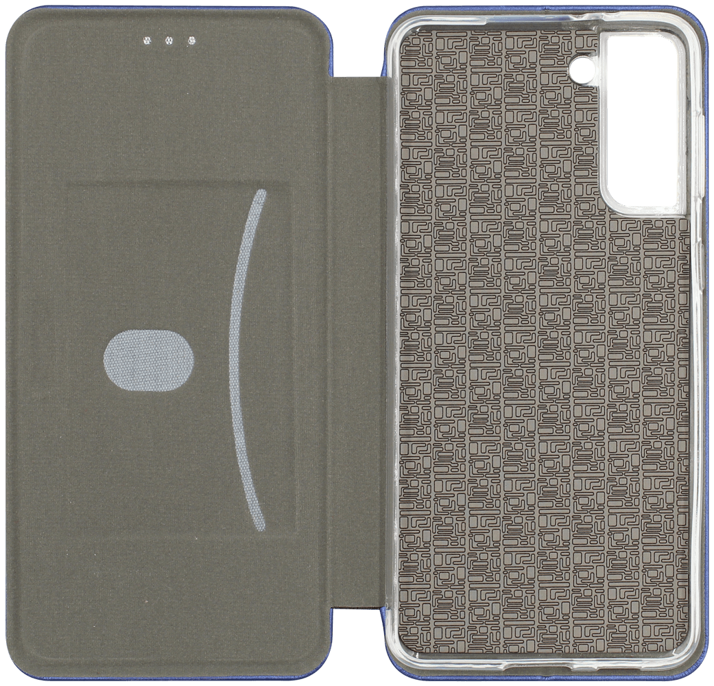 Samsung Galaxy S21 Plus 5G (SM-G996B) oldalra nyíló mágneses flipes bőrtok prémium minőség sötétkék