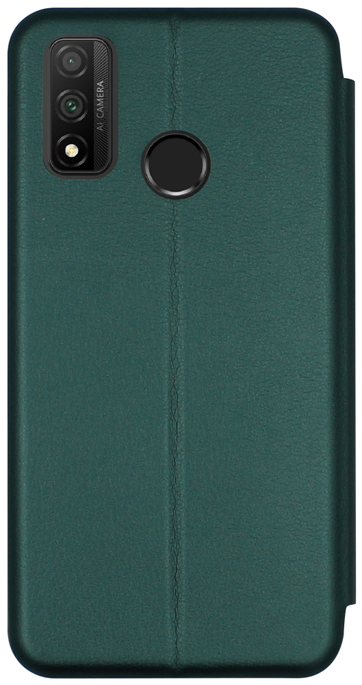Huawei P Smart 2020 oldalra nyíló mágneses flipes bőrtok prémium minőség sötétzöld