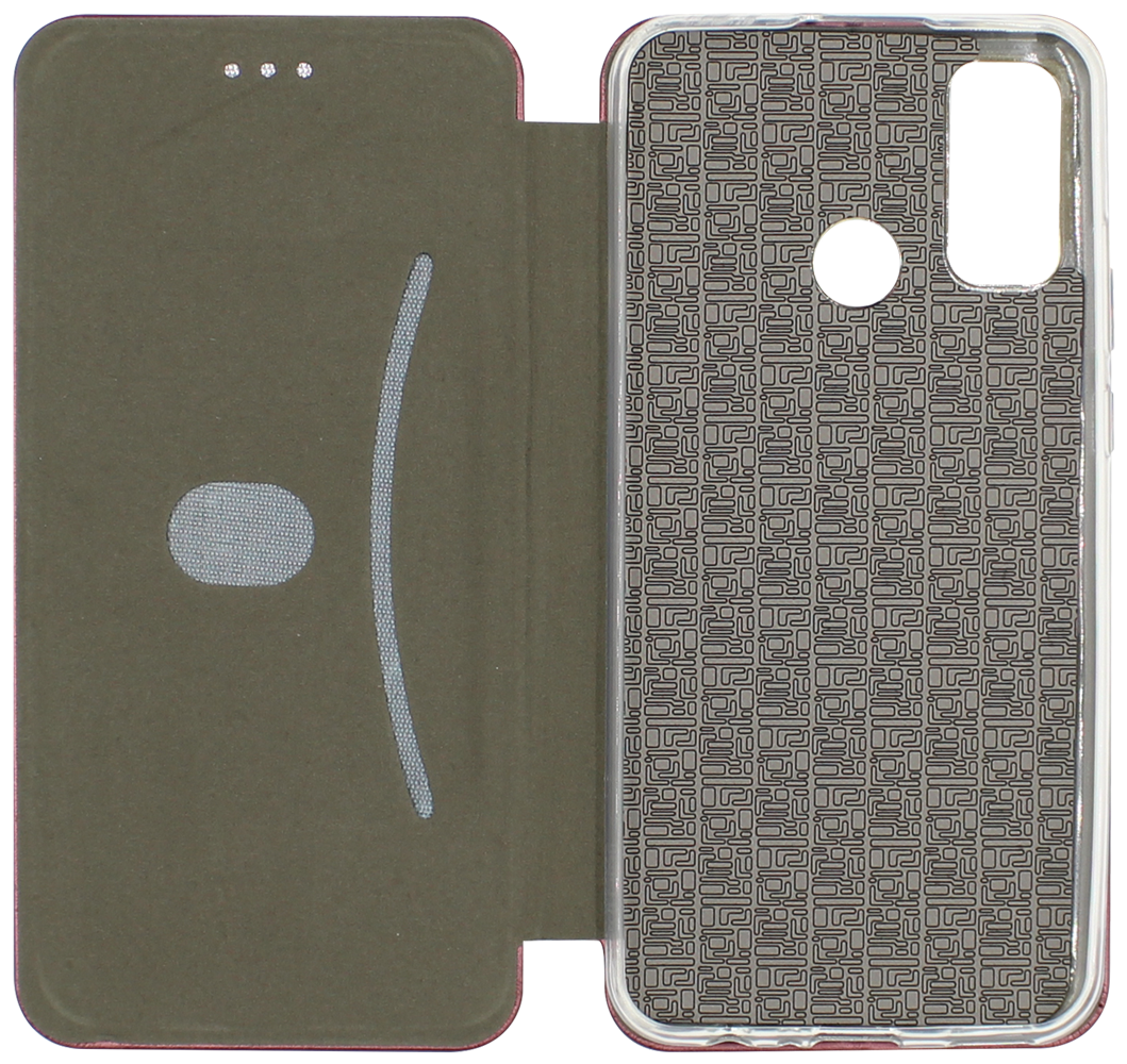 Huawei P Smart 2020 oldalra nyíló mágneses flipes bőrtok prémium minőség bordó
