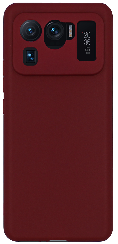 Xiaomi Mi 11 Ultra szilikon tok kameravédővel matt bordó